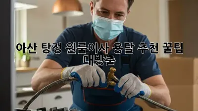 아산 탕정 원룸이사? 용달 추천 꿀팁 대방출!
