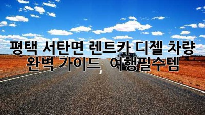 평택 서탄면 렌트카: 디젤 차량 완벽 가이드 🚗💨 #여행필수템